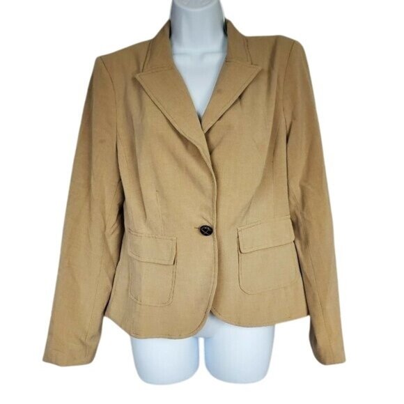 Jules & Leopold Tan One Button Blazer Women's 10 - Picture 1 of 11